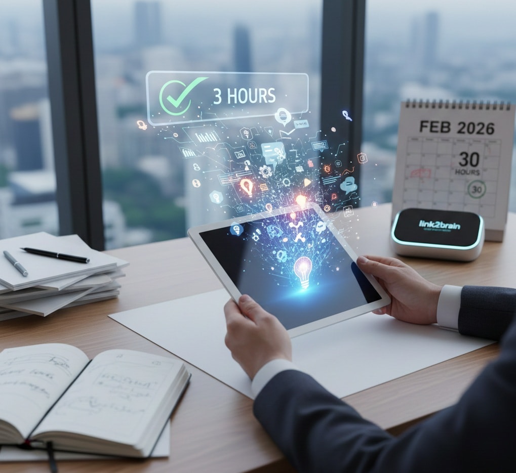 Holographic interface and productivity metrics with Link2Brain